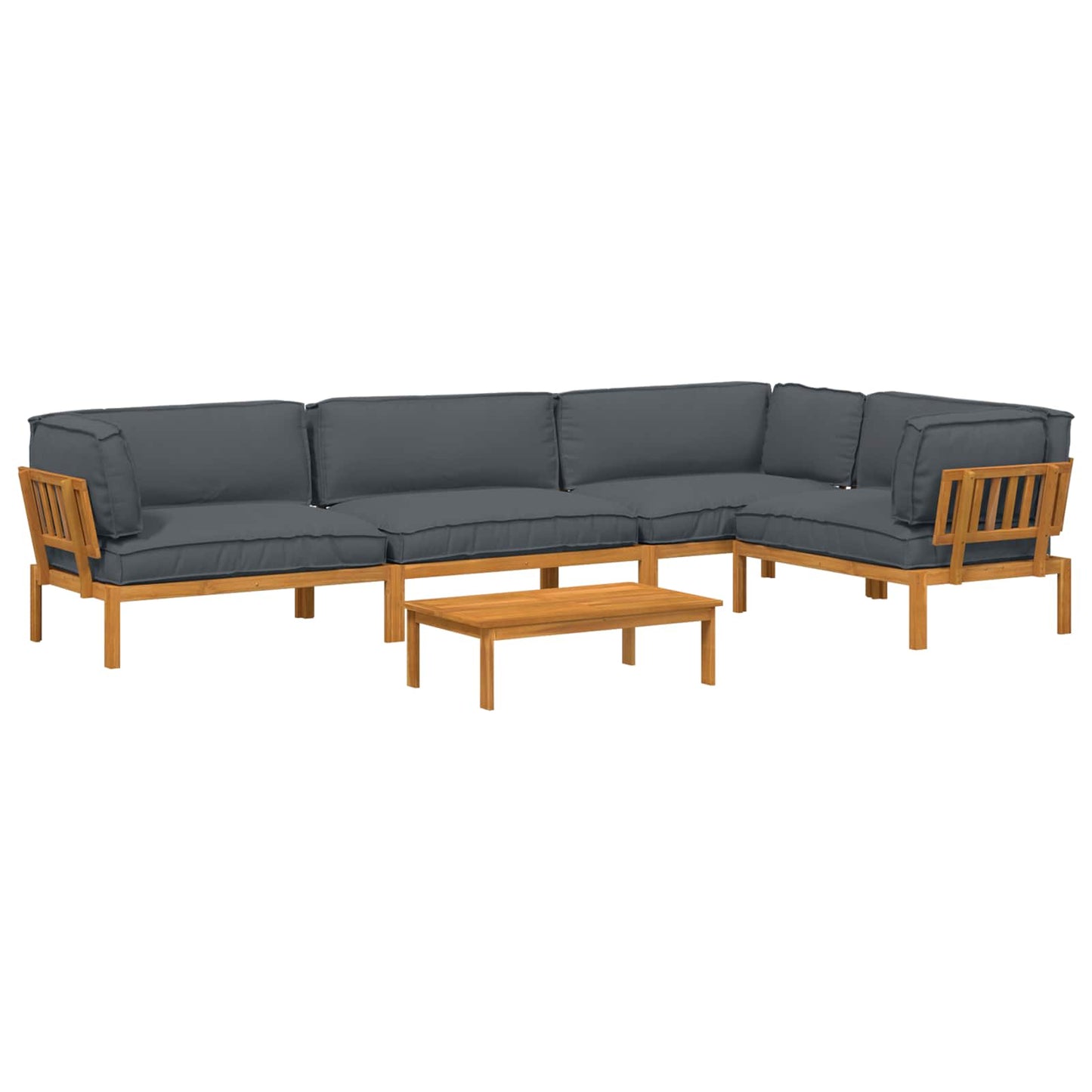 Set di divani 5 pcs Antracite Legno di Acacia Massello | homemem39