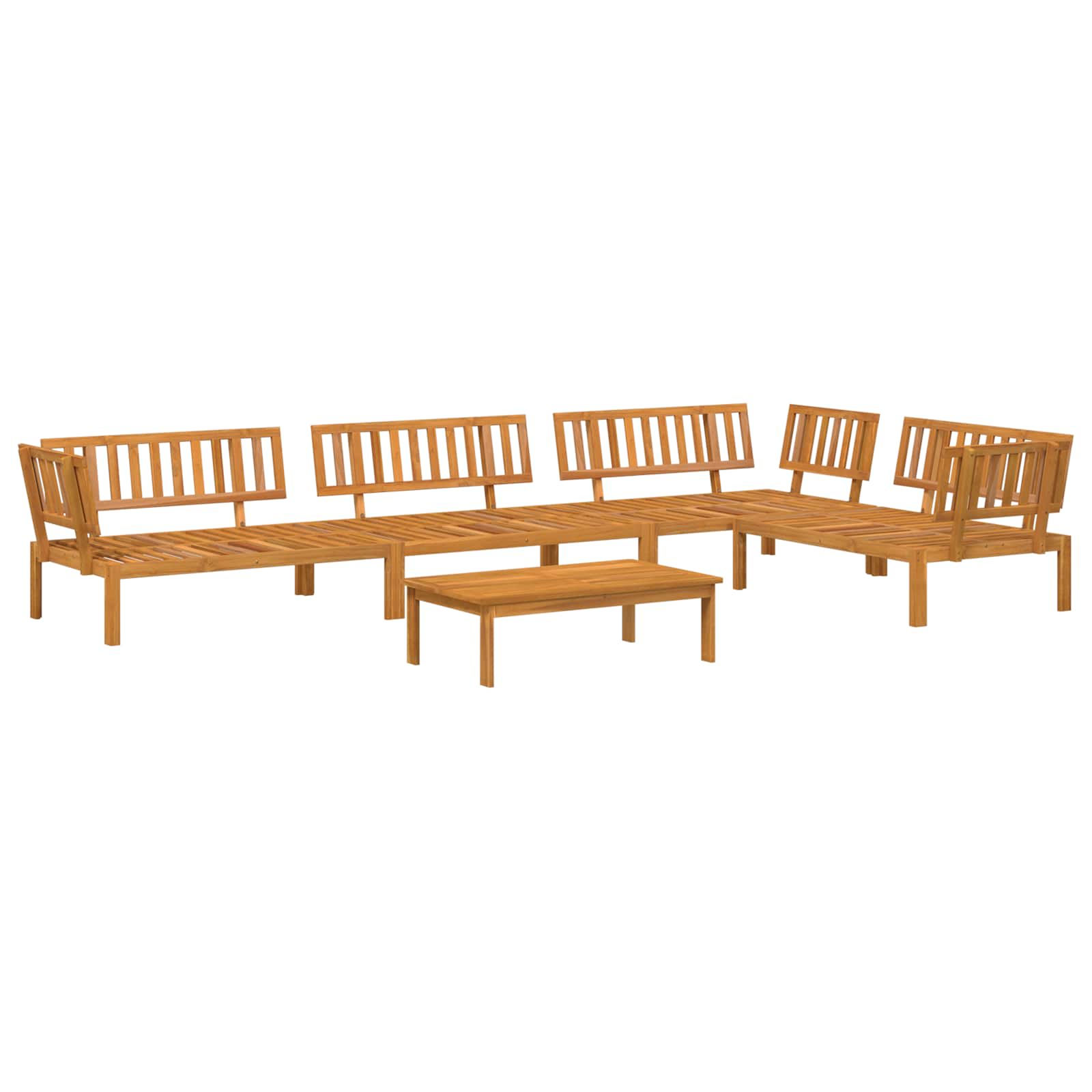 Set di divani 5 pcs Antracite Legno di Acacia Massello | homemem39