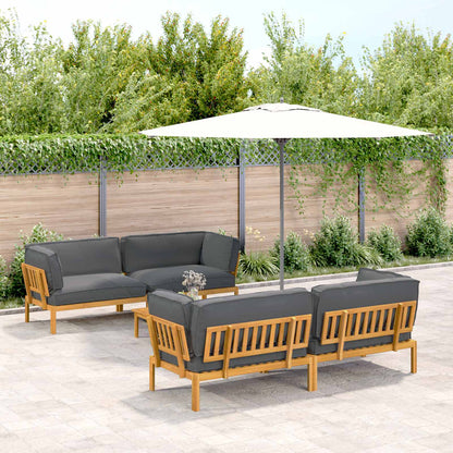 Set di divani 5 pcs Antracite Legno di Acacia Massello | homemem39