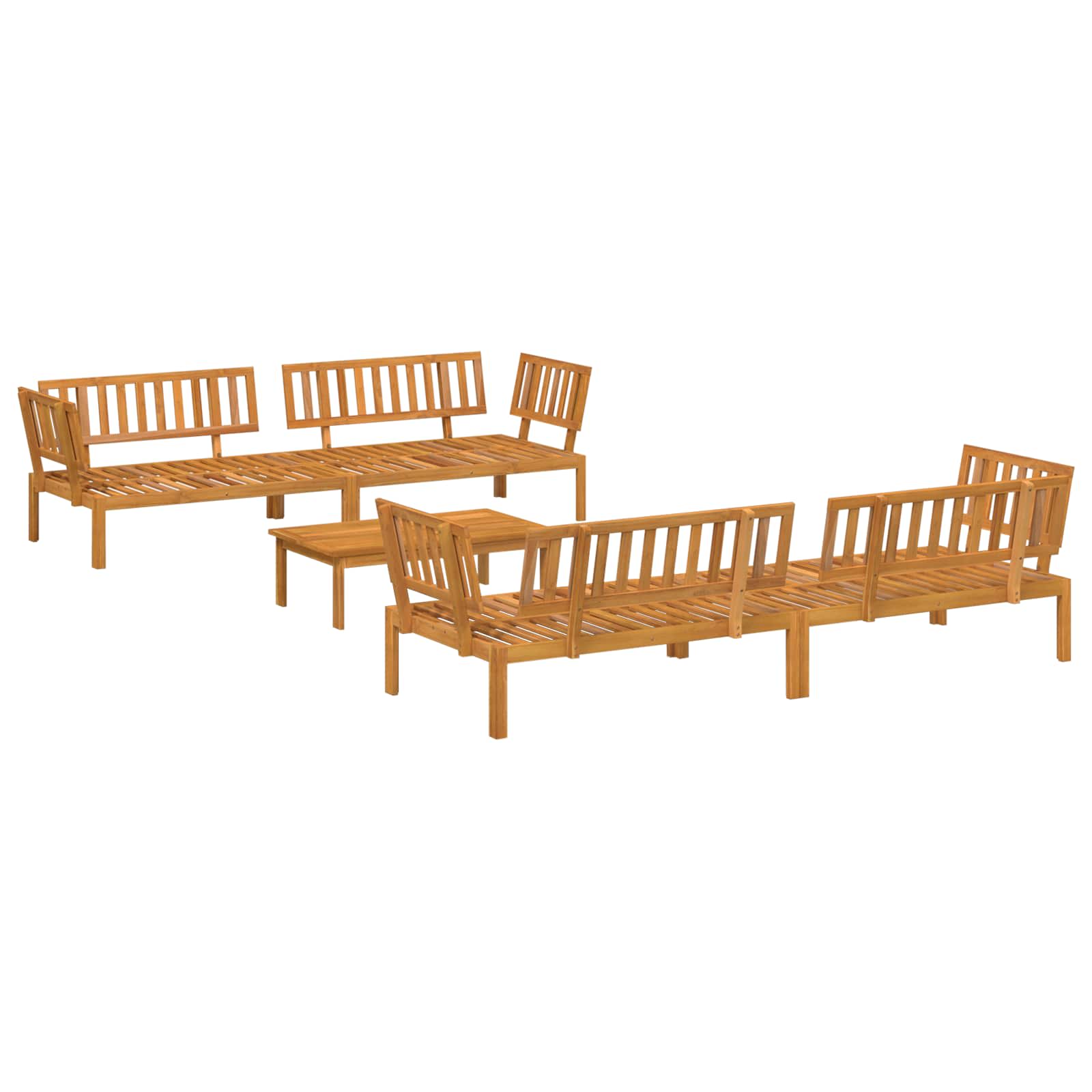 Set di divani 5 pcs Antracite Legno di Acacia Massello | homemem39