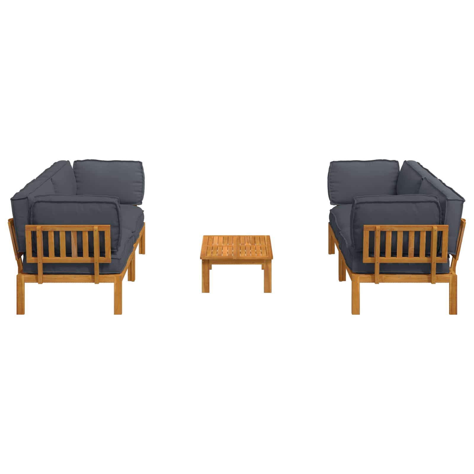Set di divani 5 pcs Antracite Legno di Acacia Massello | homemem39