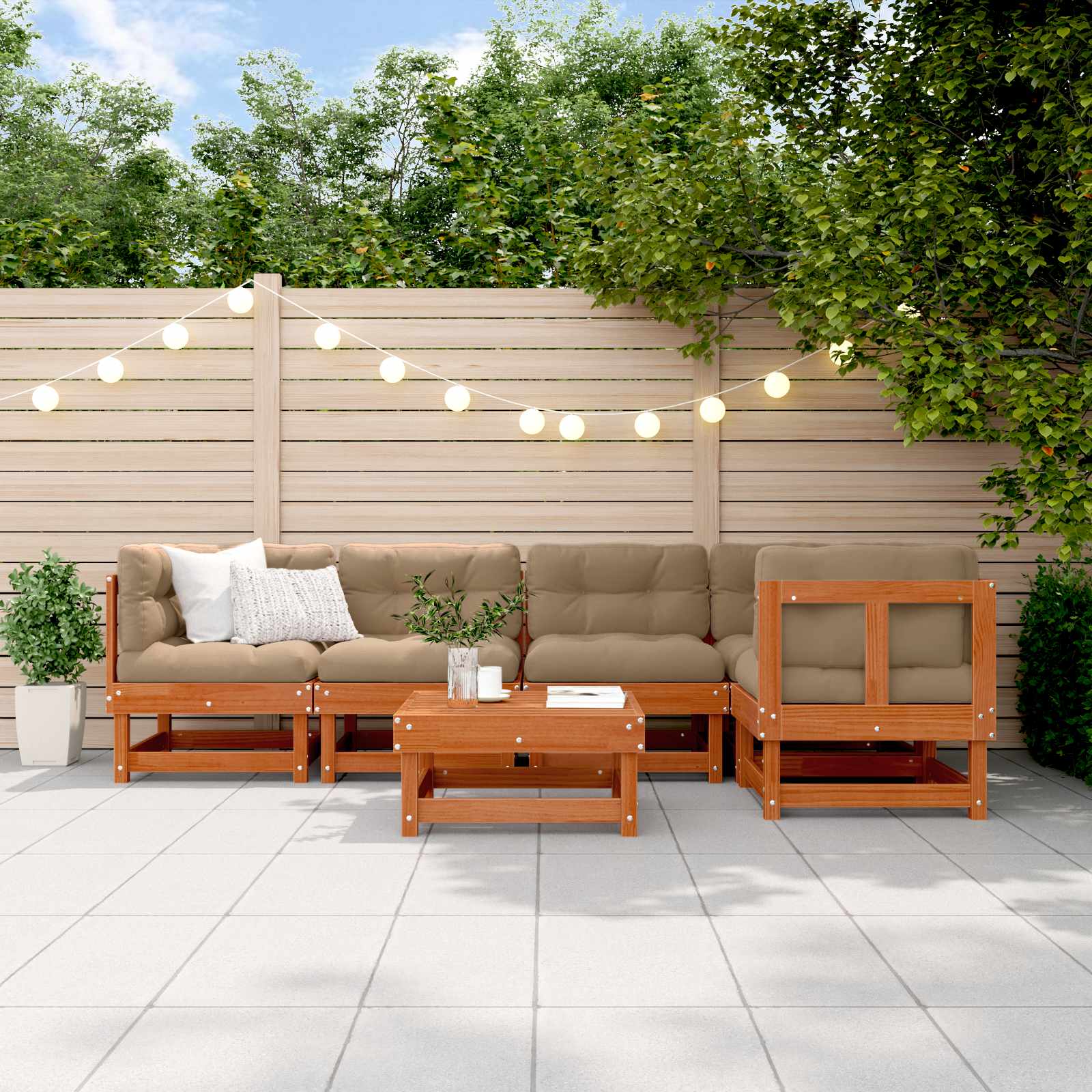 Set Lounge da Giardino 6 pcs Marrone Cerato | homemem39