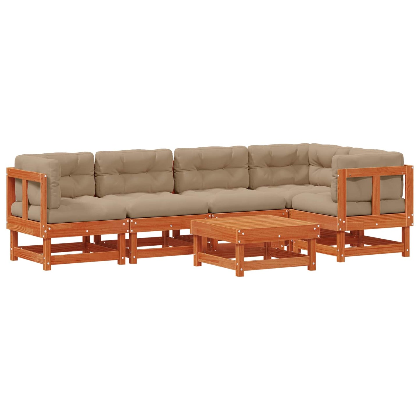 Set Lounge da Giardino 6 pcs Marrone Cerato | homemem39