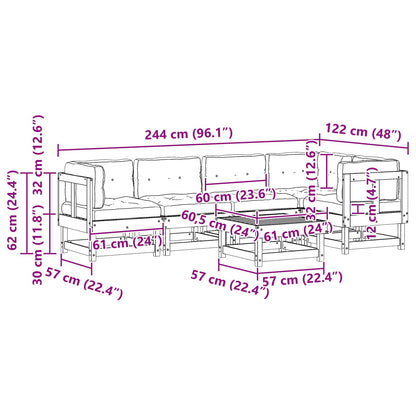Set Lounge da Giardino 6 pcs Marrone Cerato | homemem39