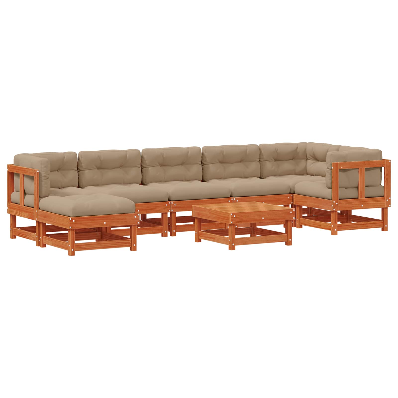 Set Lounge da Giardino ARAKIL 8 pcs Marrone Cerato | homemem39
