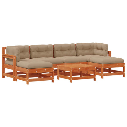 Set Lounge da Giardino 7 pcs Marrone Cerato | homemem39