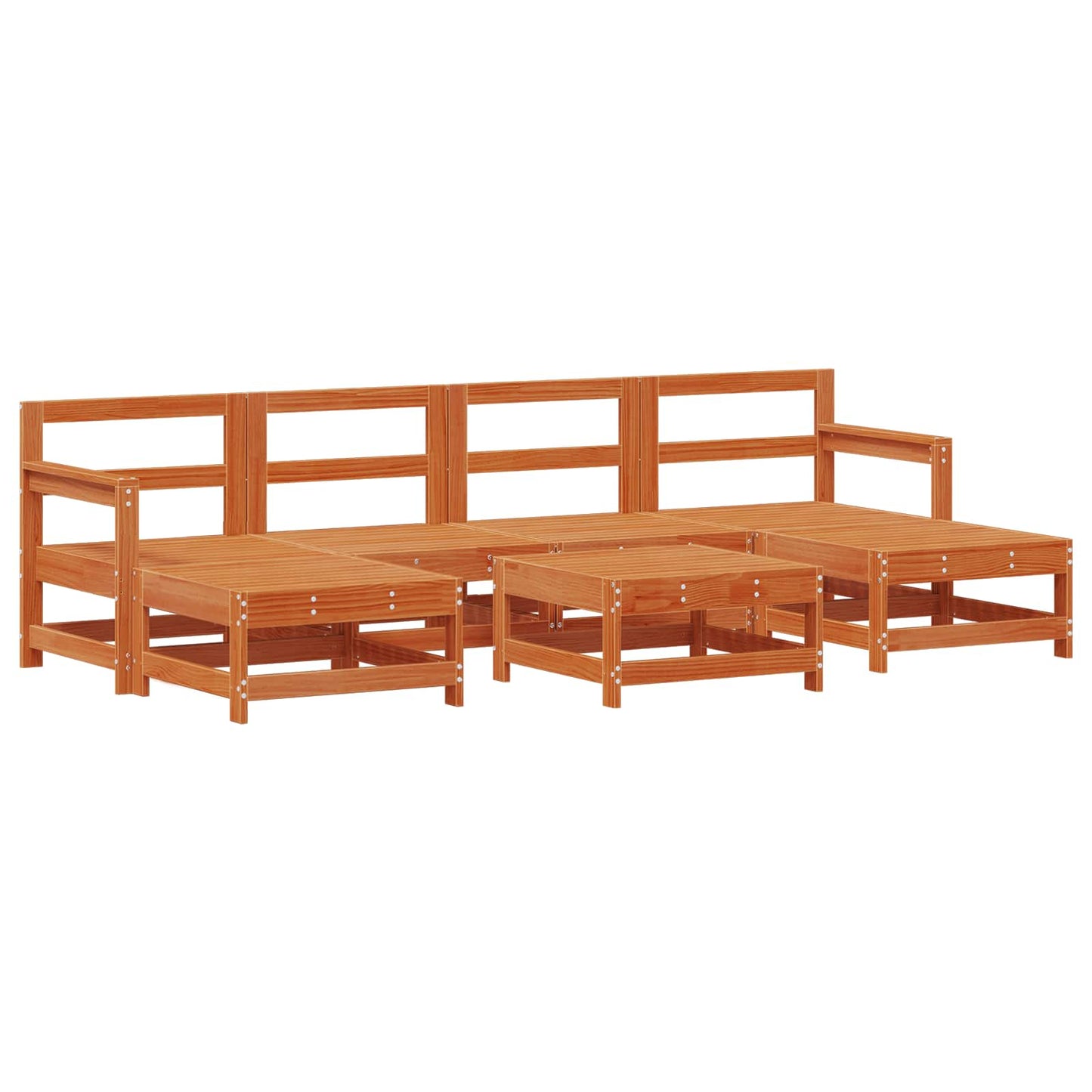 Set Lounge da Giardino 7 pcs Marrone Cerato | homemem39
