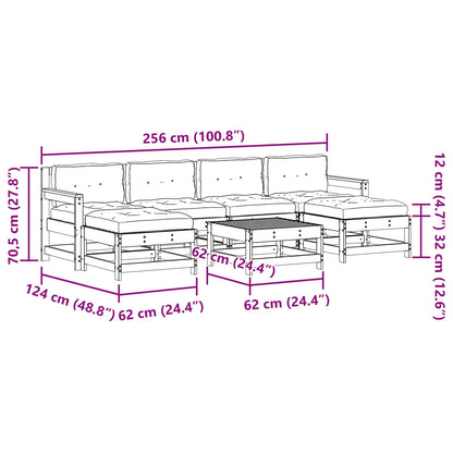 Set Lounge da Giardino 7 pcs Marrone Cerato | homemem39