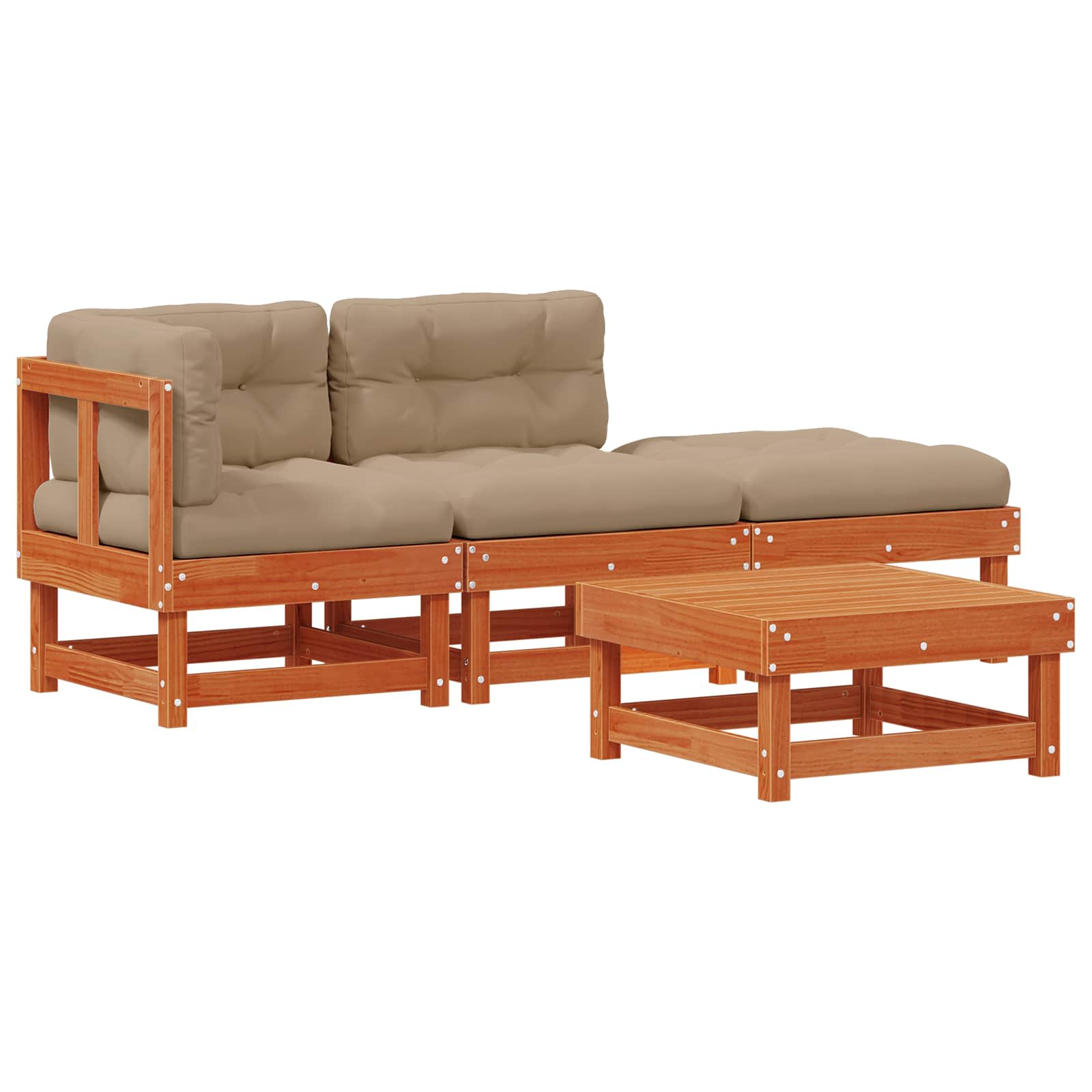 Set Lounge da Giardino 4 pcs Marrone Cerato | homemem39