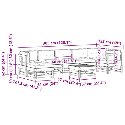 Set Lounge da Giardino 8 pcs Marrone Cerato | homemem39