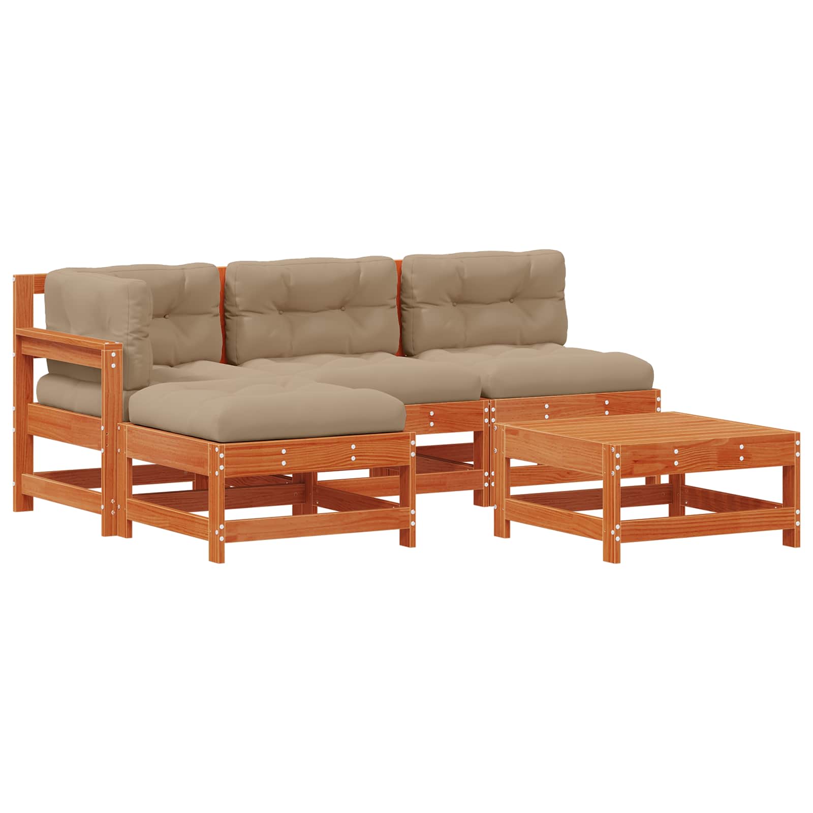 Set Lounge da Giardino 5 pcs Marrone Cerato | homemem39