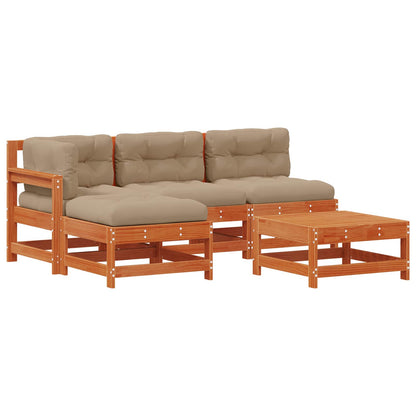 Set Lounge da Giardino 5 pcs Marrone Cerato | homemem39