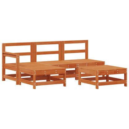 Set Lounge da Giardino 5 pcs Marrone Cerato | homemem39