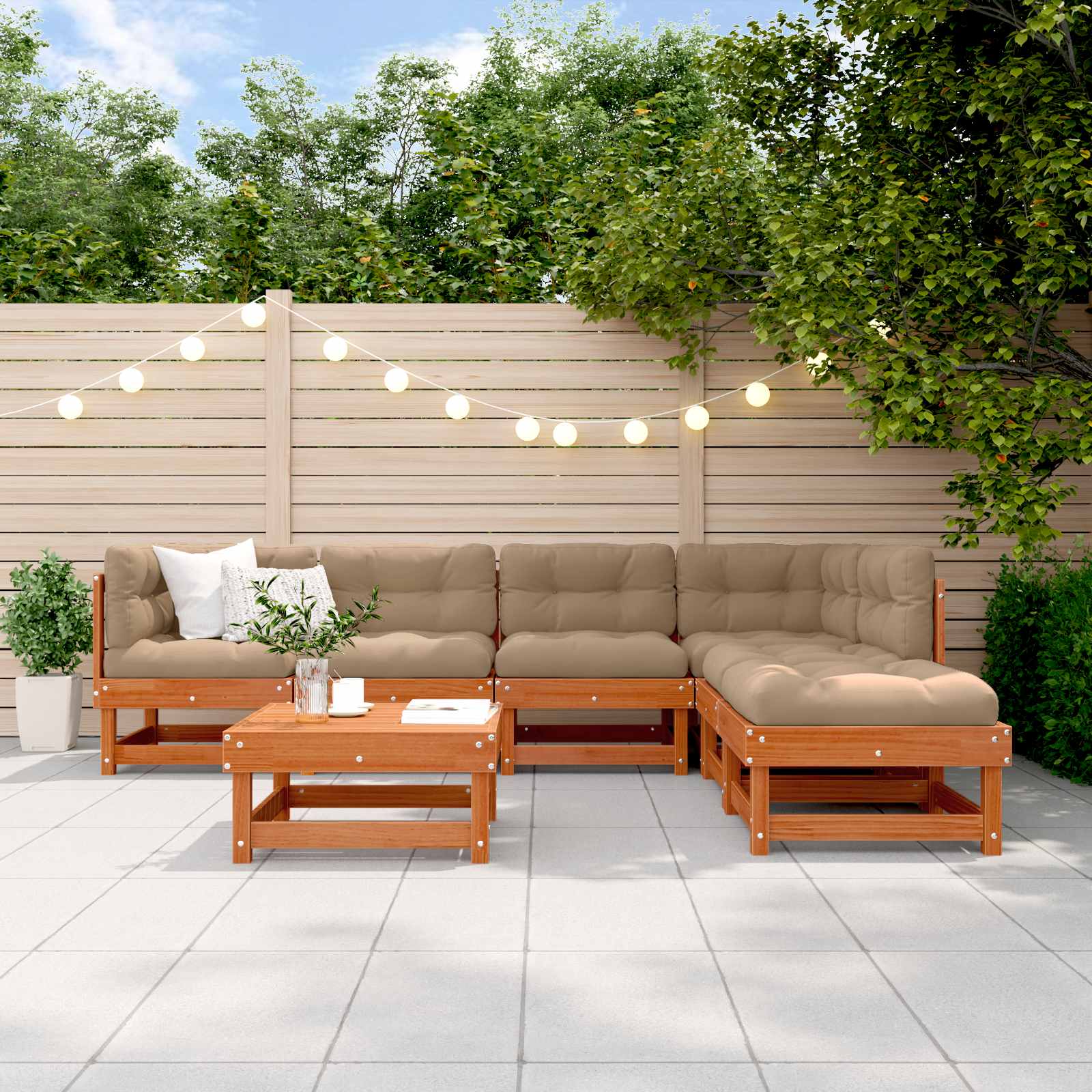 Set Lounge da Giardino 7 pcs Marrone Cerato | homemem39