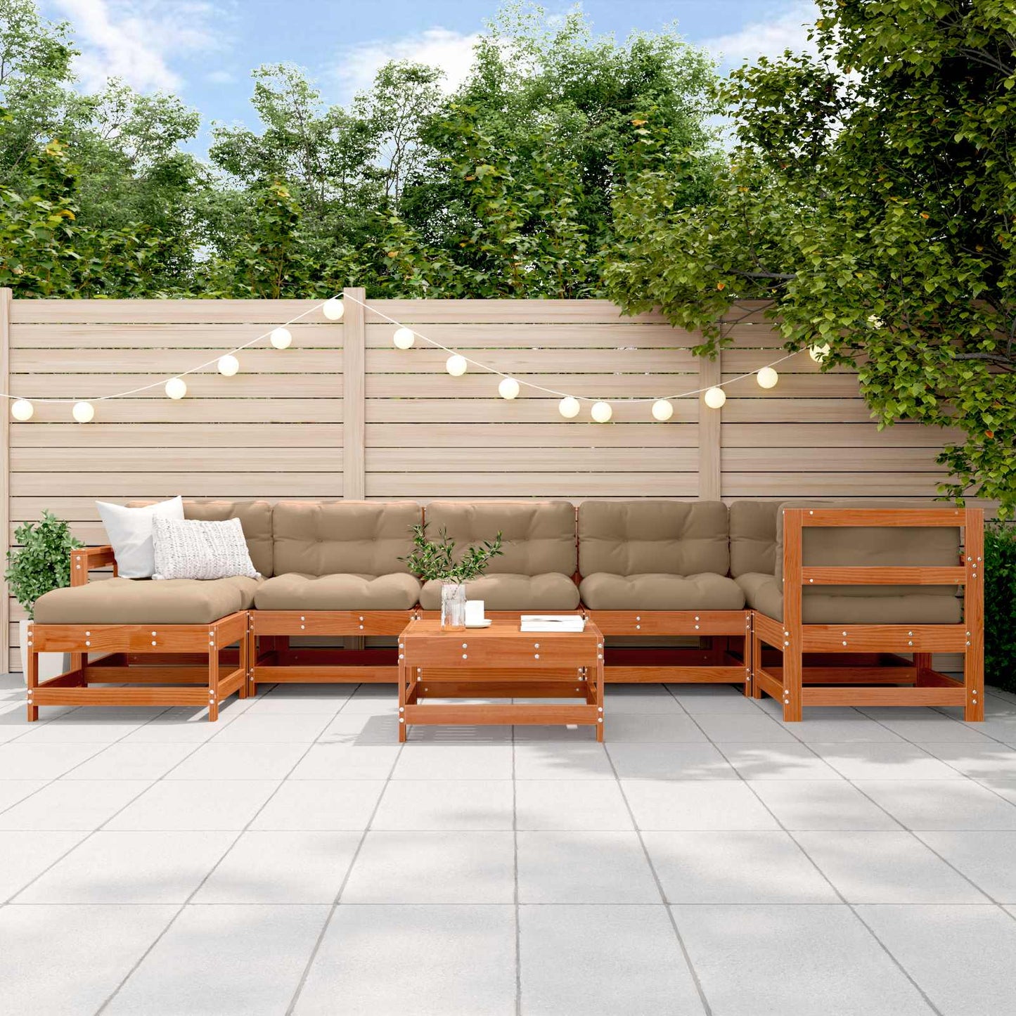 Set Lounge da Giardino 8 pcs Marrone Cerato | homemem39