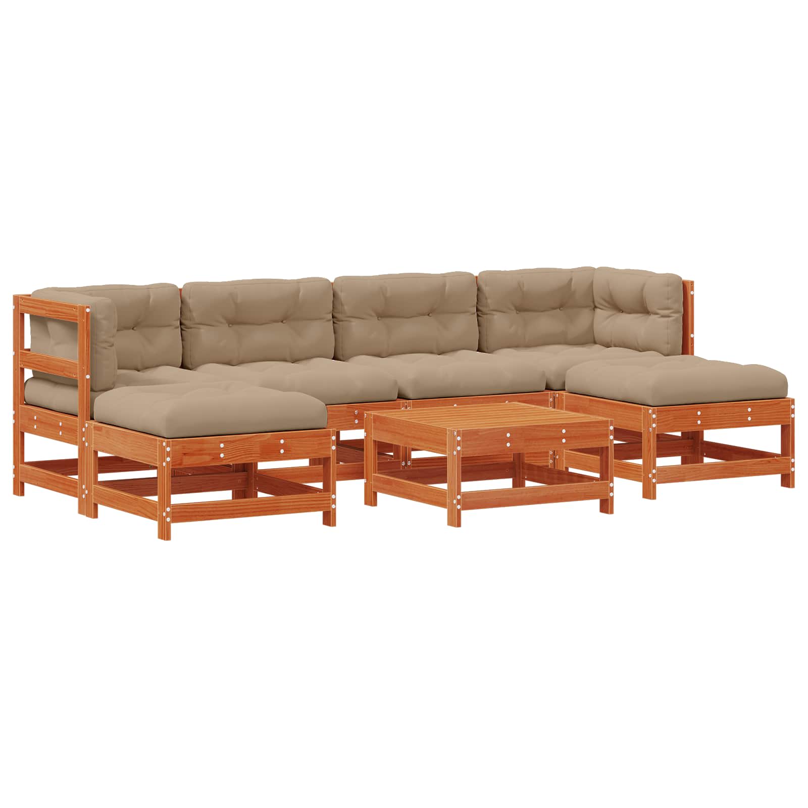 Set Lounge da Giardino 7 pcs Marrone Cerato | homemem39
