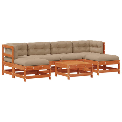 Set Lounge da Giardino 7 pcs Marrone Cerato | homemem39