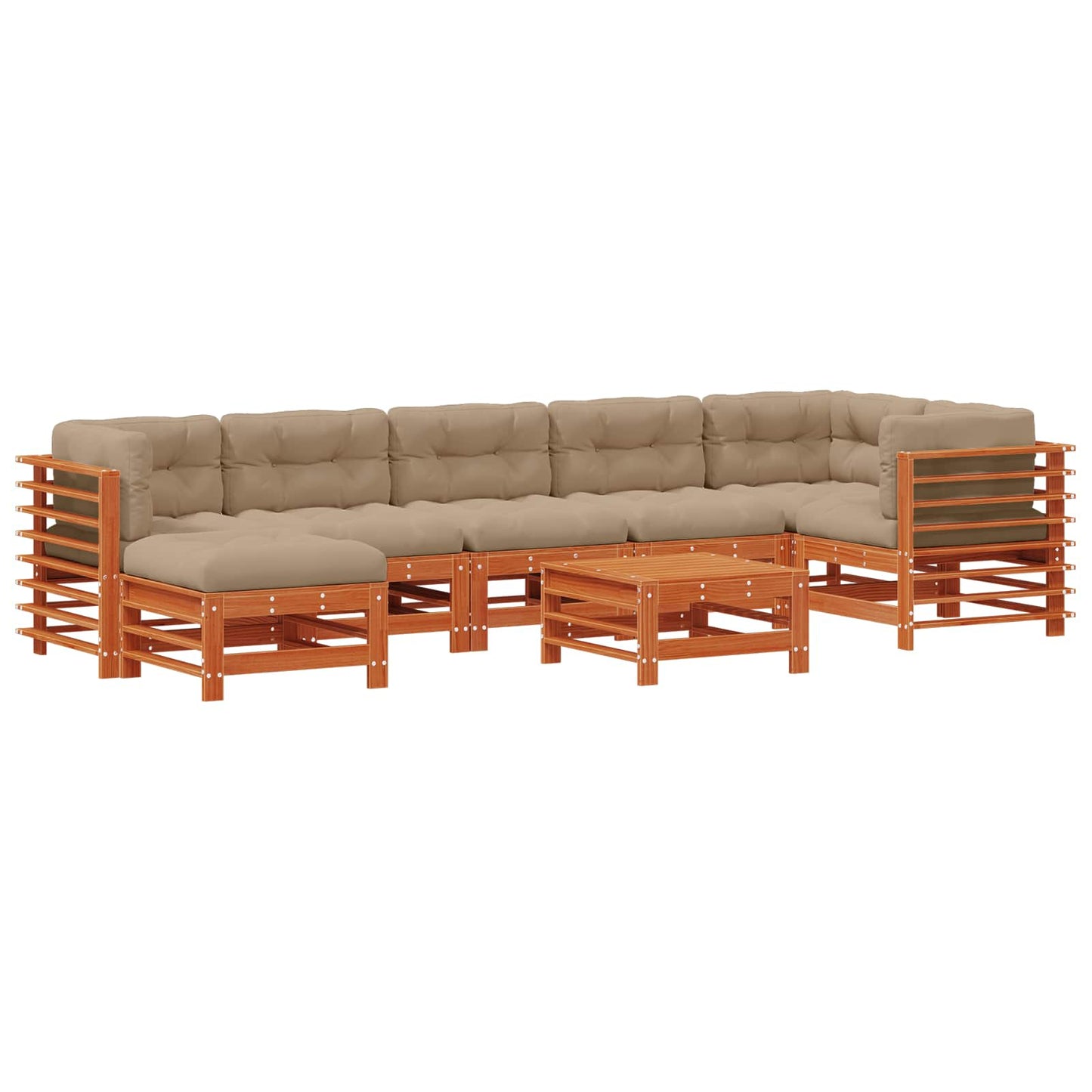Set Lounge da Giardino 8 pcs Marrone Cera | homemem39