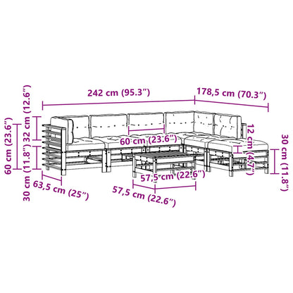 Set Lounge da Giardino 7 pcs Marrone Cerato | homemem39
