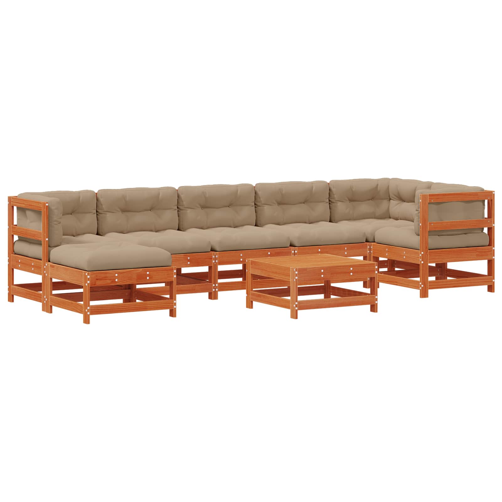 Set Lounge da Giardino 8 pcs Marrone Cerato | homemem39