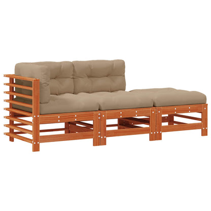 Set Lounge da Giardino 3 pcs Marrone Cerato | homemem39