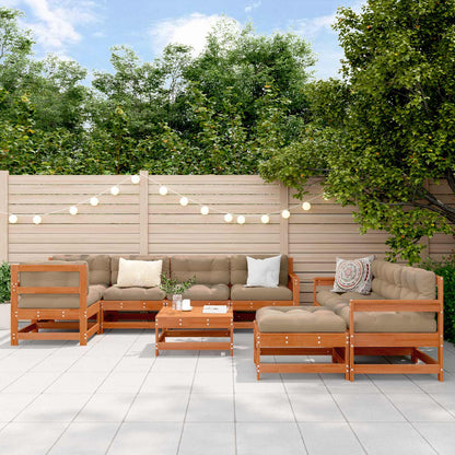 Set Lounge da Giardino 10 pcs Marrone Cerato | homemem39