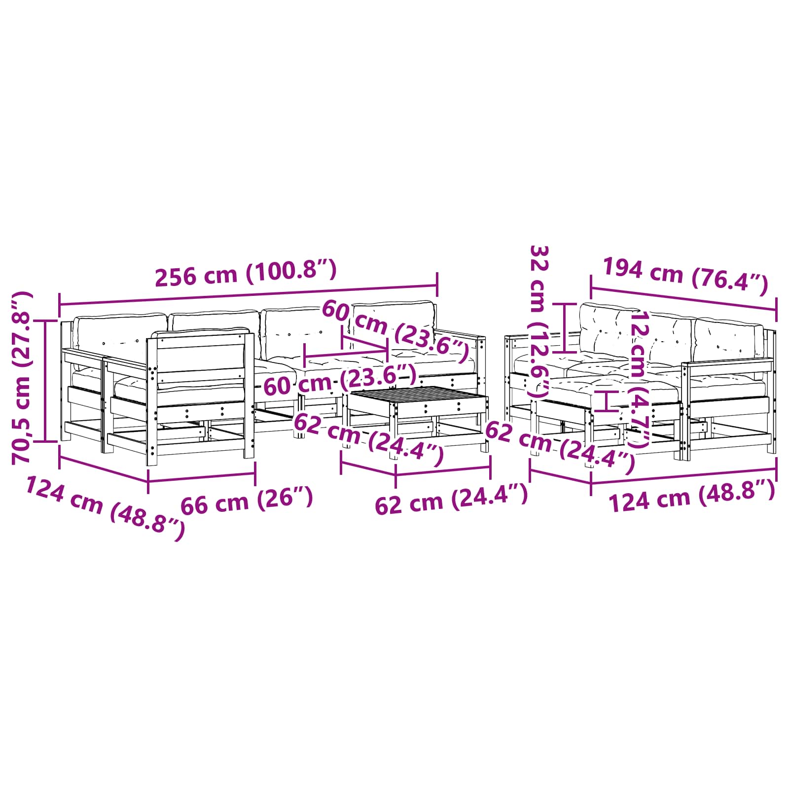 Set Lounge da Giardino 10 pcs Marrone Cerato | homemem39