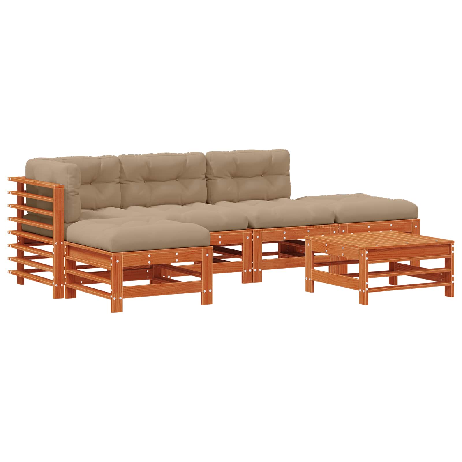 Set Lounge da Giardino 6 pcs Marrone Cerato | homemem39
