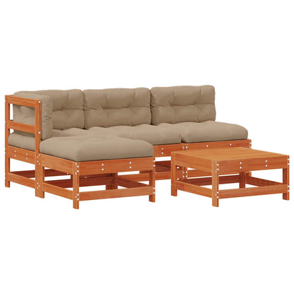 Set Lounge da Giardino 5 pcs Marrone Cerato | homemem39