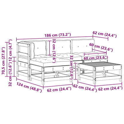 Set Lounge da Giardino 5 pcs Marrone Cerato | homemem39