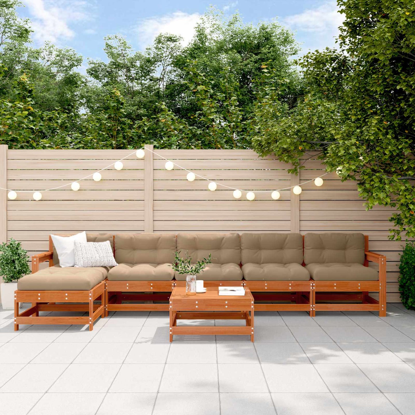 Set Lounge da Giardino 7 pcs Marrone Cerato | homemem39