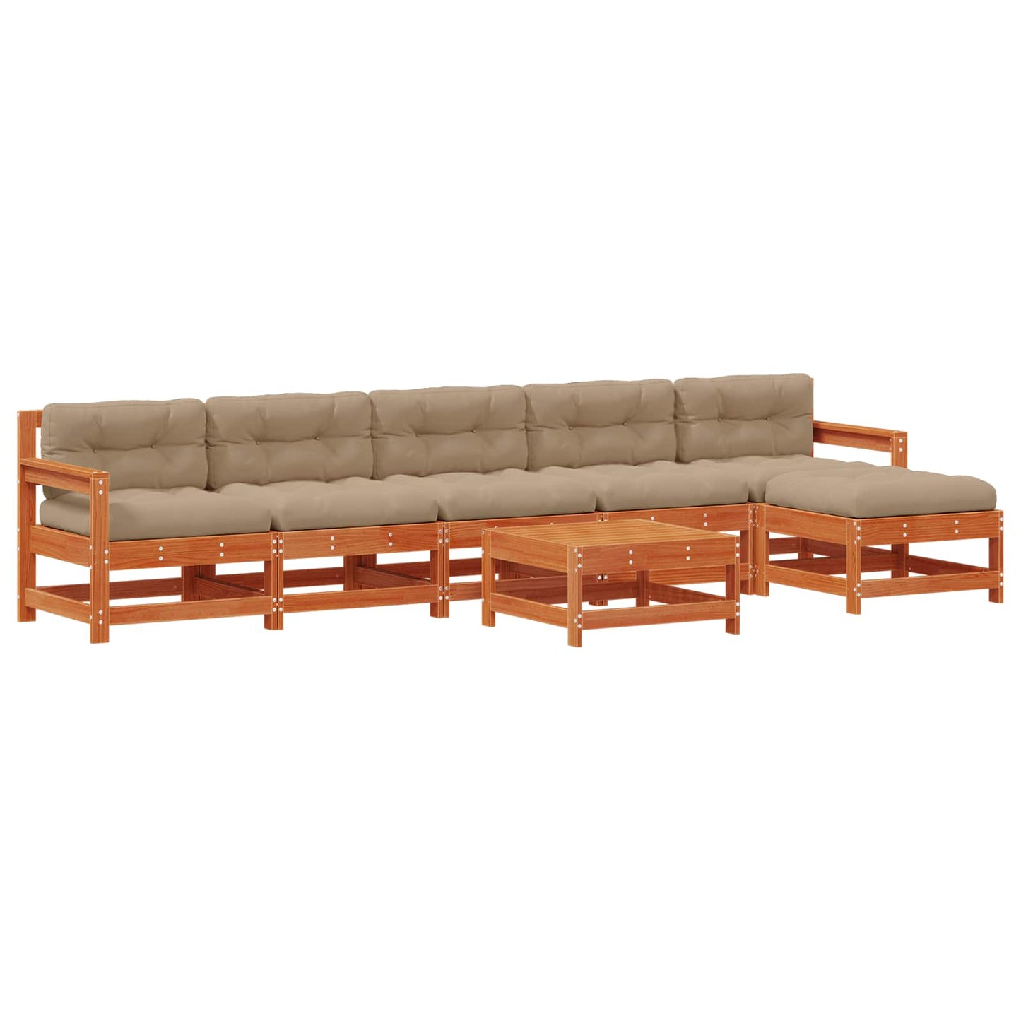 Set Lounge da Giardino 7 pcs Marrone Cerato | homemem39