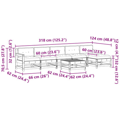 Set Lounge da Giardino 7 pcs Marrone Cerato | homemem39