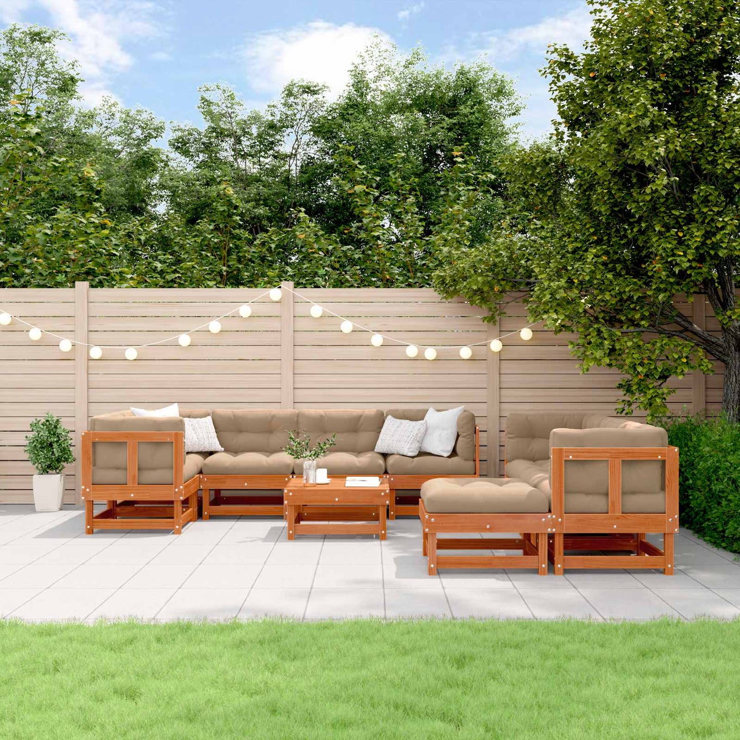 Set Lounge da Giardino 33 pcs Marrone Cerato | homemem39