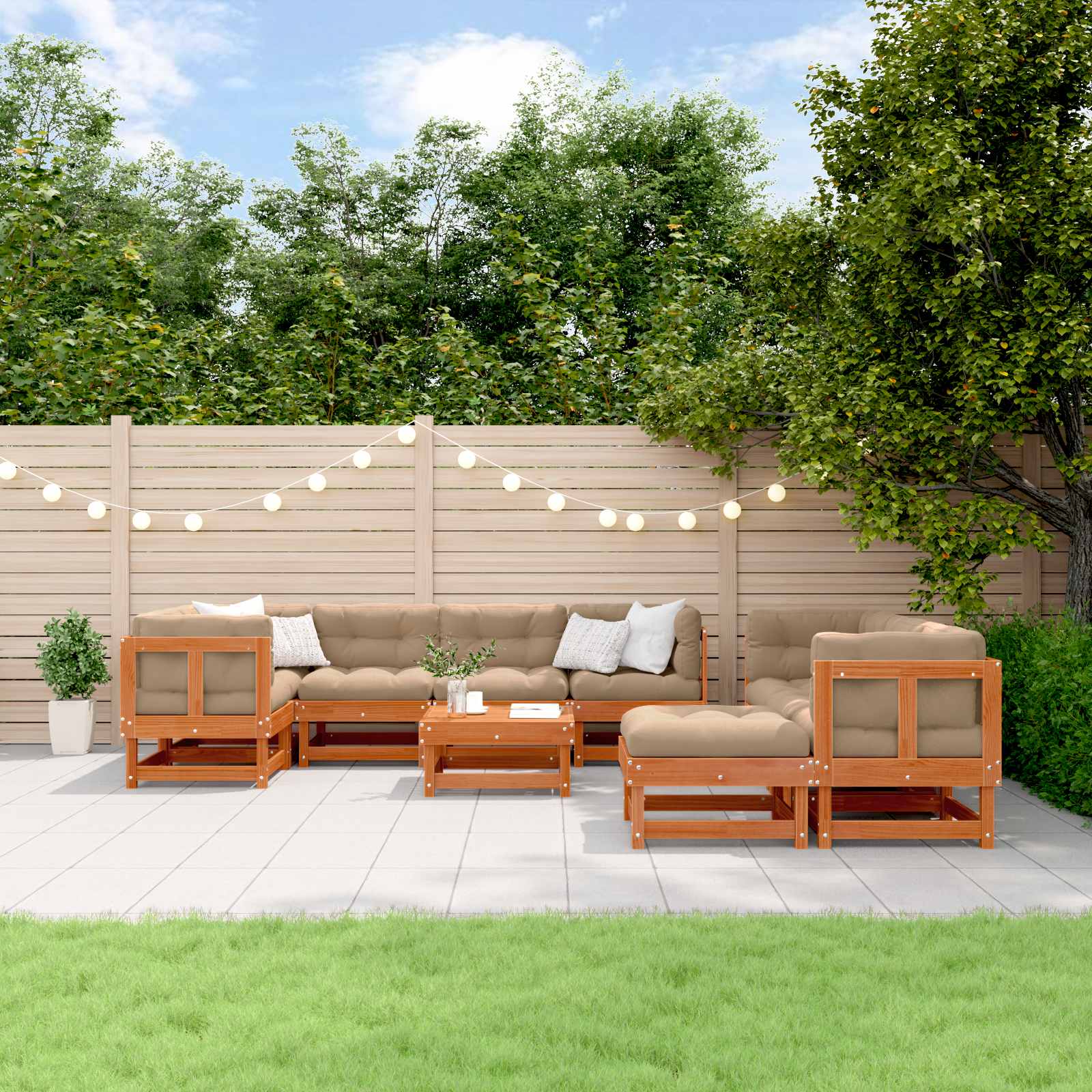 Set Lounge da Giardino 33 pcs Marrone Cerato | homemem39