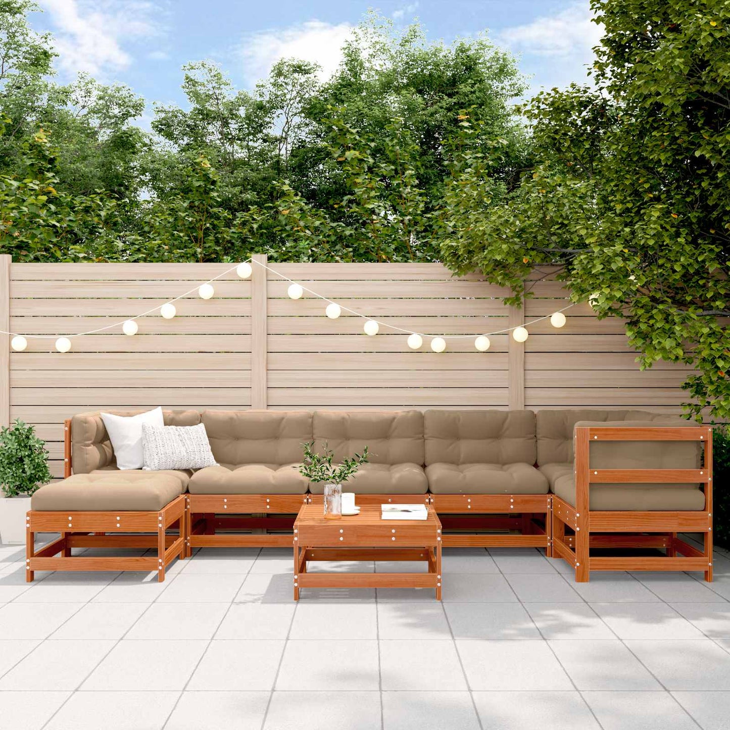 Set Lounge da Giardino 8 pcs Marrone Cerato | homemem39