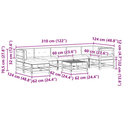 Set Lounge da Giardino 8 pcs Marrone Cerato | homemem39