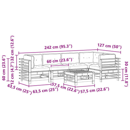 Set Lounge da Giardino 6 pcs Marrone Cerato | homemem39