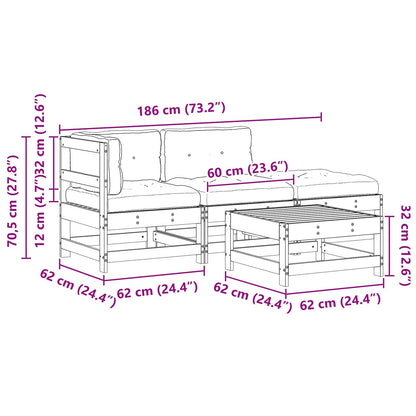 Set Lounge da Giardino 4 pcs Marrone Cerato | homemem39