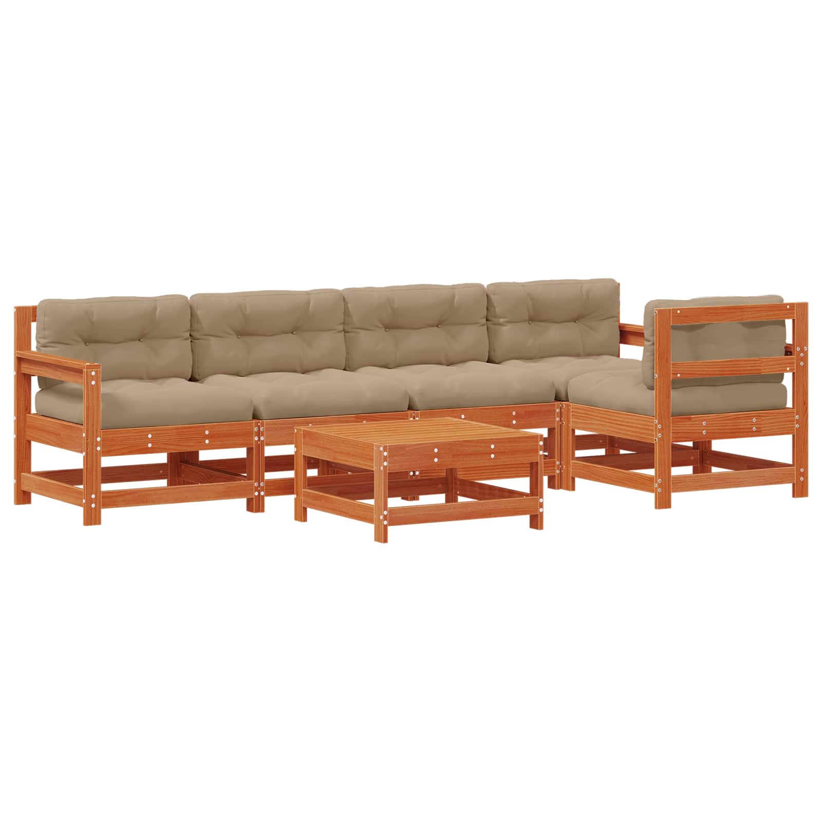 Set Lounge da Giardino 6 pcs Marrone Cerato | homemem39