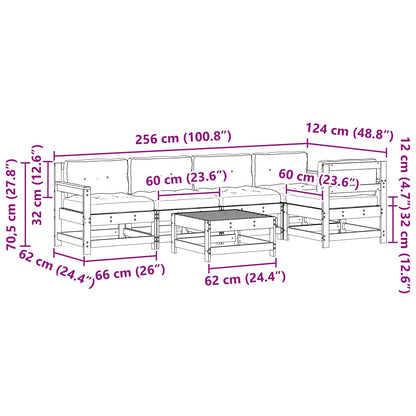 Set Lounge da Giardino 6 pcs Marrone Cerato | homemem39