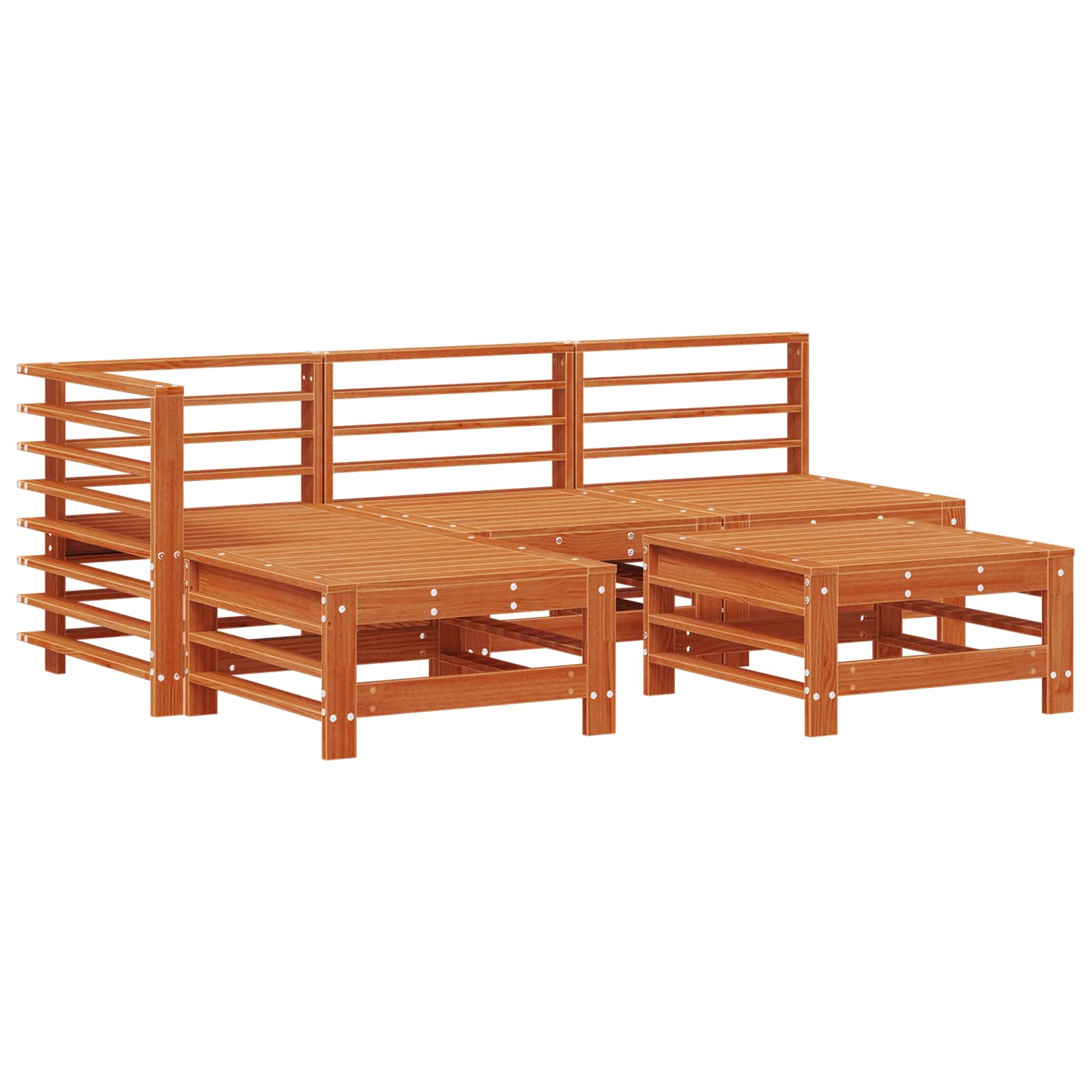 Set Lounge da Giardino 5 pcs Marrone Cera | homemem39