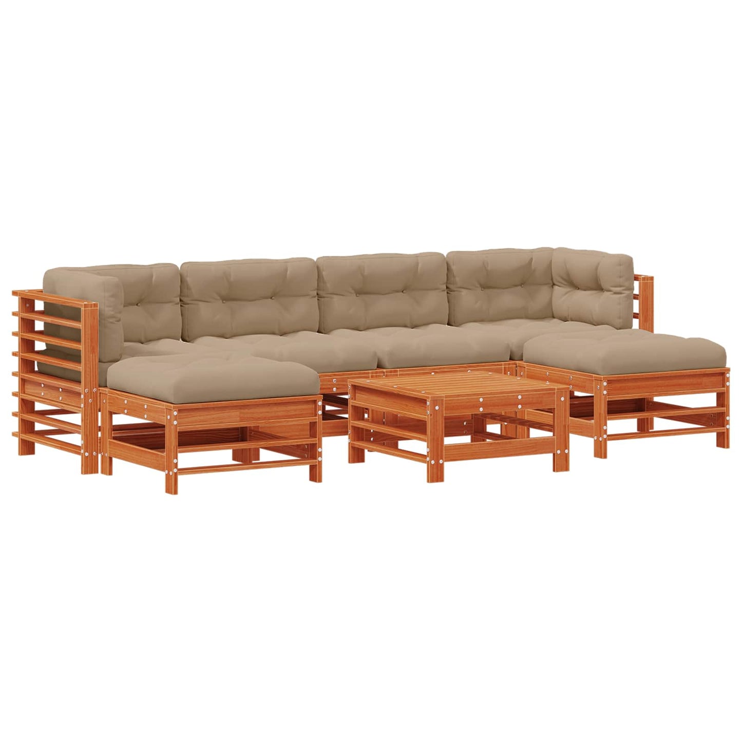 Set Lounge da Giardino 7 pcs Marrone Cerato | homemem39