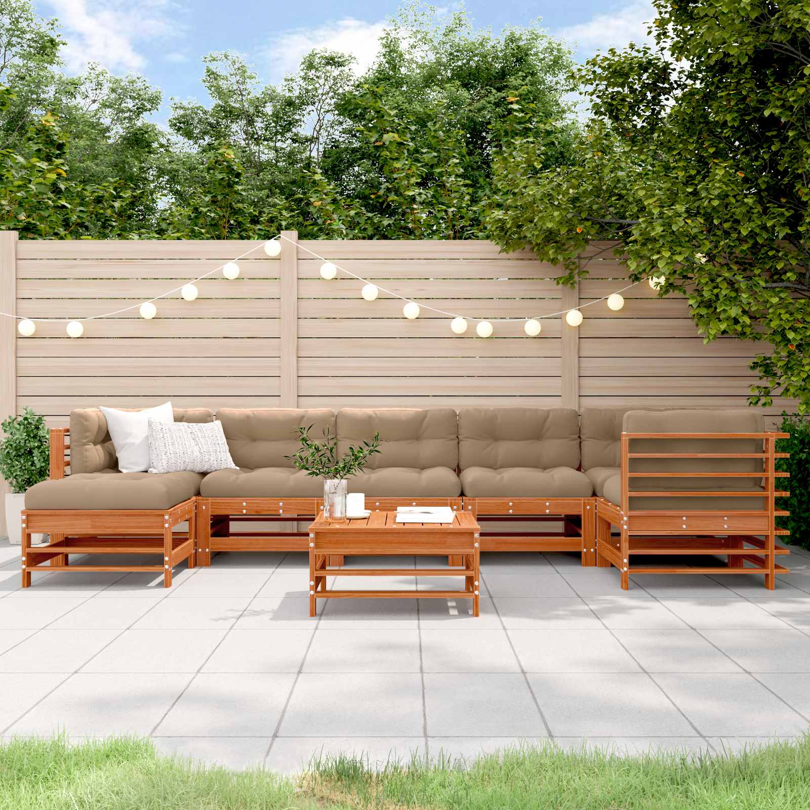 Set Lounge da Giardino 8 pcs Marrone Cerato | homemem39