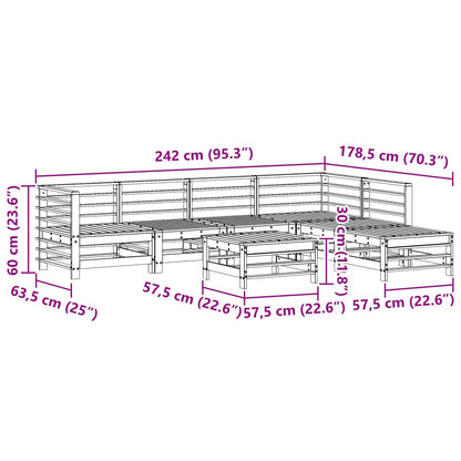 Set Lounge da Giardino 7 pcs Marrone Cera | homemem39