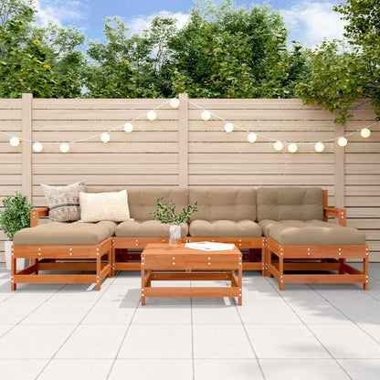 Set Lounge da Giardino 7 pcs Pino Marrone Cerato | homemem39