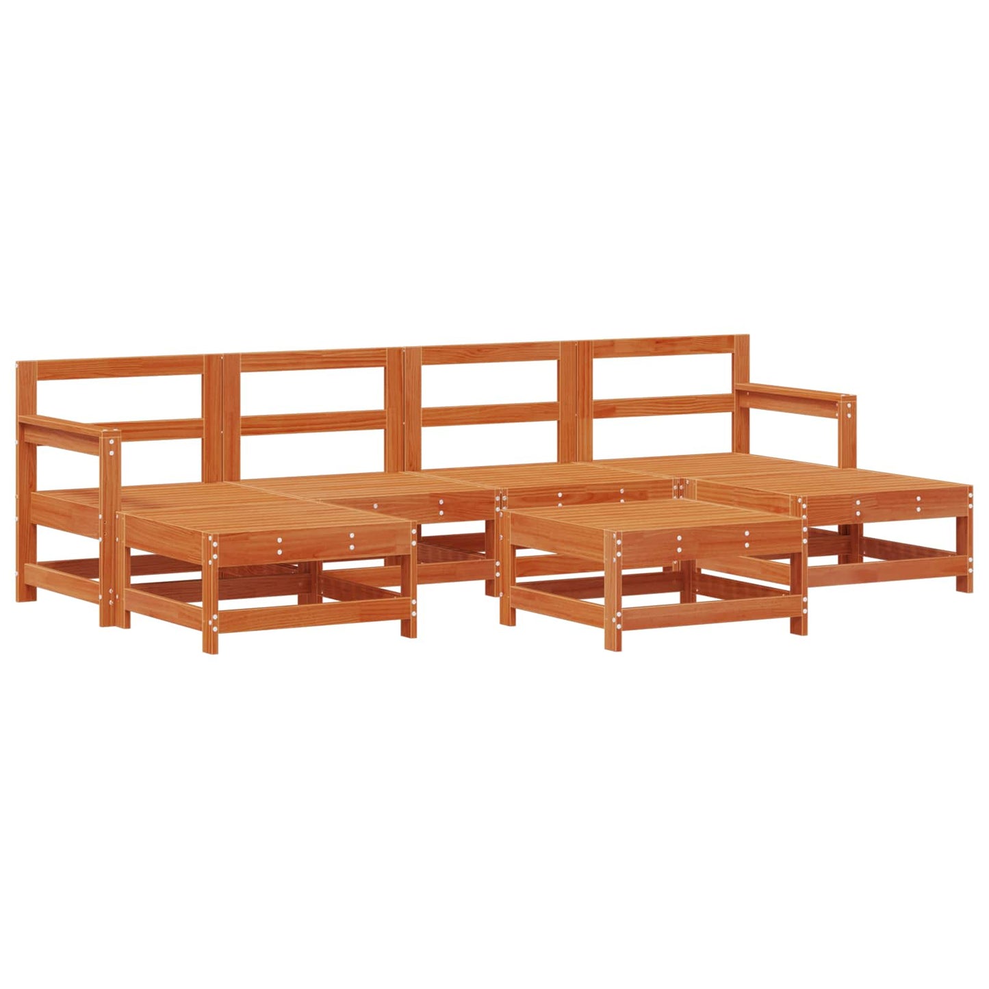 Set Lounge da Giardino 7 pcs Pino Marrone Cerato | homemem39