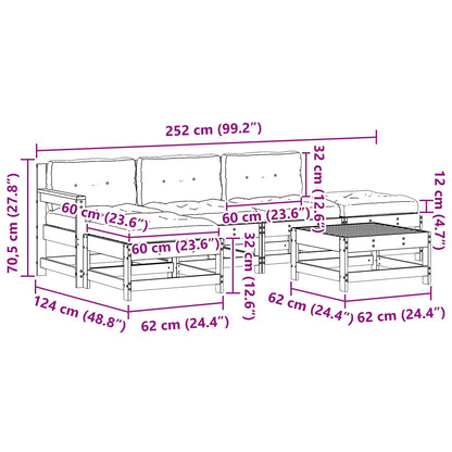 Set Lounge da Giardino 6 pcs Marrone Cerato | homemem39
