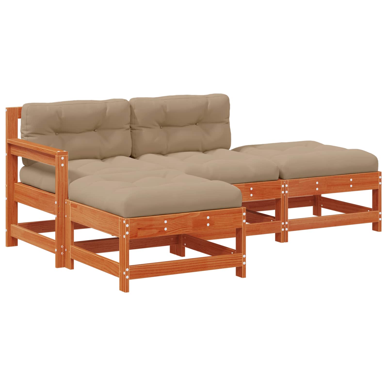 Set Lounge da Giardino 4 pcs Marrone Cerato | homemem39