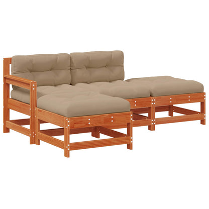 Set Lounge da Giardino 4 pcs Marrone Cerato | homemem39